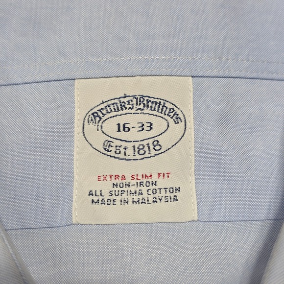 Brooks Brothers 2 Shirt Bundle Extra Slim Fit Non Iron Dress Shirt Size 16 33 - Picture 9 of 10
